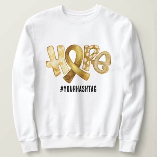 Sweatshirt Hope Awareness Ribbon Personalized Hashtag (Design devant)