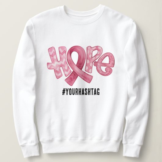 Sweatshirt Hope Awareness Ribbon Personalized Hashtag (Design devant)