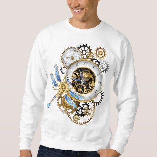Sweatshirt Horloge à vapeur avec libellule mécanique (Devant)