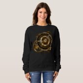 Sweatshirt Horloge Steampunk avec des engrenages anciens (Devant entier)