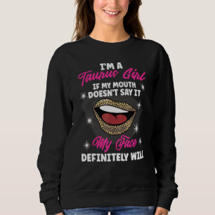 Sweatshirt Horoscope Taurus Girl Lip Leopard Zodiac Horoscope