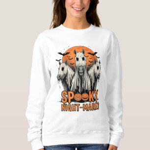 Sweatshirt Horreur Retro Éffrayant Night Mares Horses Boo Gho
