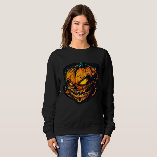 Sweatshirt Horror Evil Pumpkin Nightmare Scary Terrifying Hal (Devant entier)