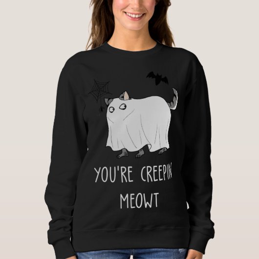 Sweatshirt Horror Graphic Cat Creepy Creeping Halloween (Devant)