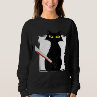 Sweatshirt Horror Halloween Party  Blood Splatter Knife Black