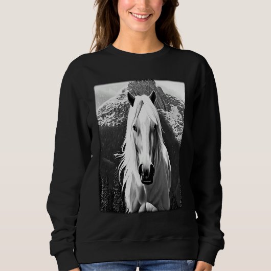 Sweatshirt Horse graphic animal motif riding a with print hor (Devant)