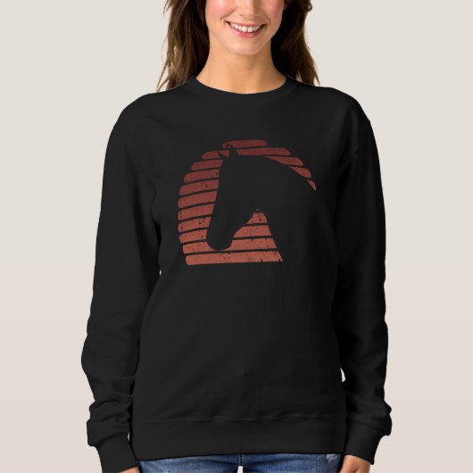 Sweatshirt Horse Head Sunset Silhouette Girls Horse (Devant)