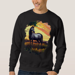 Sweatshirt Horse Painting Vintage
