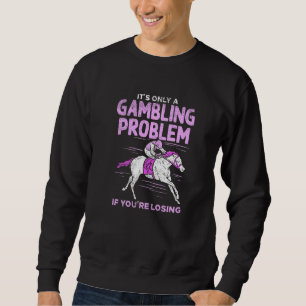 Sweatshirt Horse pari Horse Racing Violet Jeu problème