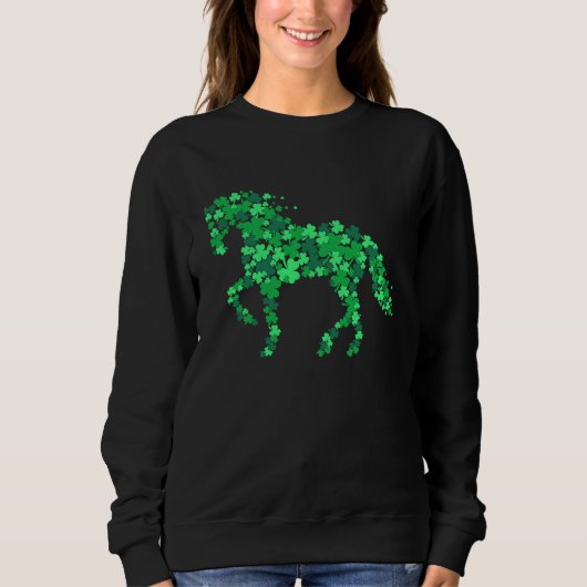 Sweatshirt Horse Shamrock Horseback Riding Equestrian Patric (Devant)