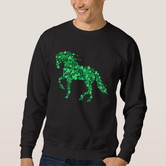 Sweatshirt Horse Shamrock Horseback Riding Equestrian St Patr (Devant)