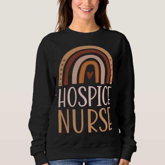 Sweatshirt Hospice Nurse Nursing School Trendy Bohemian Rainb (Devant)