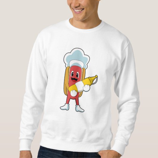 Sweatshirt Hot-dog avec Moutarde (Devant)