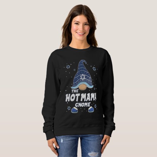 Sweatshirt Hot Mama Gnome Hanukkah Family Matching for men w (Devant entier)