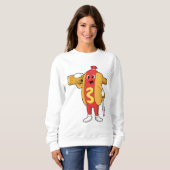 Sweatshirt Hotdog as Carpenter with Saw & Wood (Devant entier)