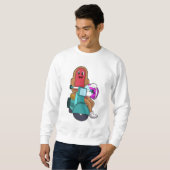 Sweatshirt Hotdog en motard avec scooter.PNG (Devant entier)