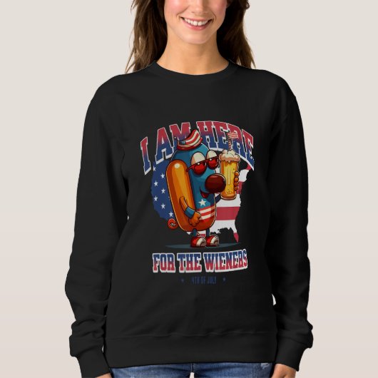 Sweatshirt Hotdog Funny Wiener 4th of July Patriotic (Devant)
