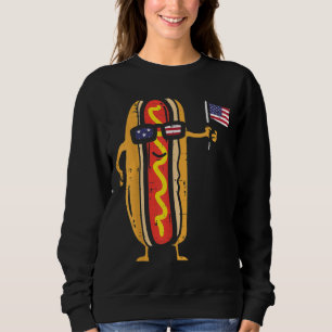 Sweatshirt Hotdog Lunettes de soleil Drapeau américain USA Fu