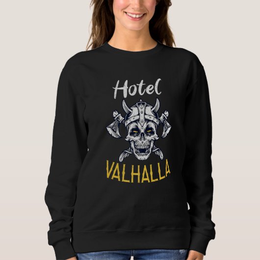 Sweatshirt Hotel Valhalla Odin Nordic Viking (Devant)