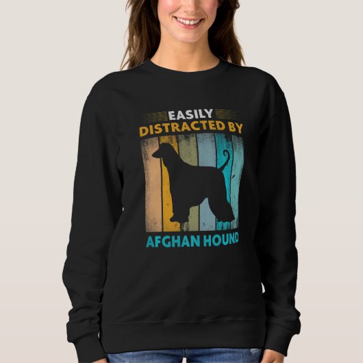 Sweatshirt Hound afghan facilement distrait par les chiens (Devant)