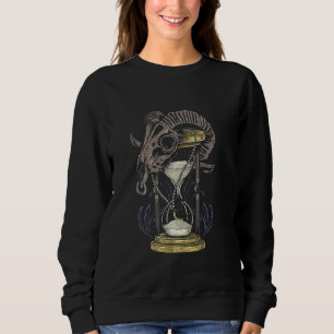 Sweatshirt Hourglass Skull Sheep Heure Voyageur Science Ficti