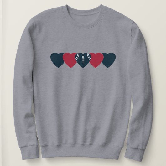 Sweatshirt Houston Texans Heart Football Dark (Design devant)