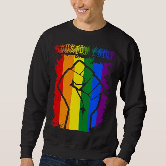 Sweatshirt Houston Texas LGBT Pride Month LGBTQ Rainbow Flag (Devant)