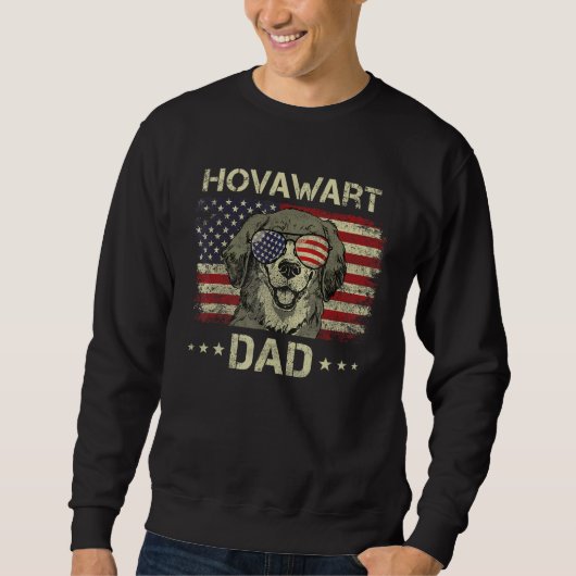 Sweatshirt Hovawart Dad Dog  American Flag 4th Of July (Devant)