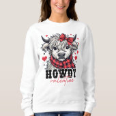 Sweatshirt Howdy Valentine Highland Cow (Devant)