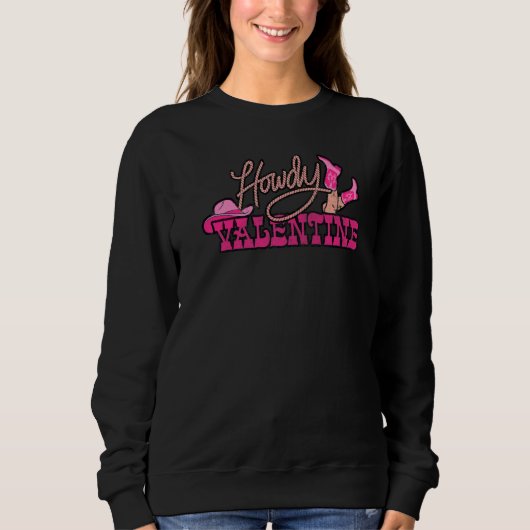 Sweatshirt Howdy Valentine Western Country Peace Sign Hand Re (Devant)