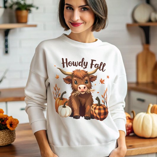 Sweatshirt Howlett Fall Highland Cow Fall Automne Thanksgivin