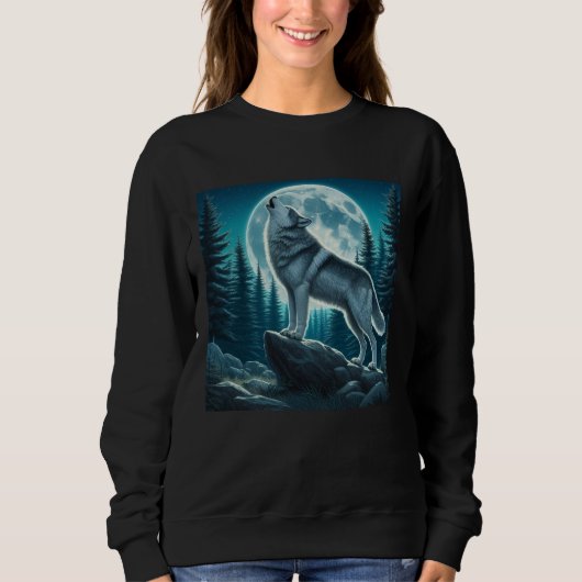 Sweatshirt Howling Wolf (Devant)