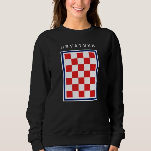 Sweatshirt Hrvatska Checker Blue Border (Devant)
