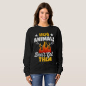 Sweatshirt Hug Animals Don't Grill Them Vegetarian Vegan Re (Devant entier)