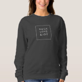 Sweatshirt Hugs Love and Joy | Noël minimal élégant (Devant)