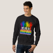 Sweatshirt Human Pride Month Rainbow LGBT Flag Lesbian Trans (Devant entier)