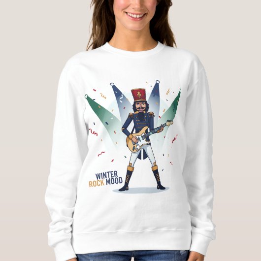 Sweatshirt Humeur Rock Hiver – Guitariste Casseur de Noix (Devant)