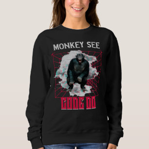 Sweatshirt Humour de développeur Web « Le singe voit, code, f