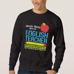 Sweatshirt Humour Enseignant Anglais Lecture Livres Vocabulai