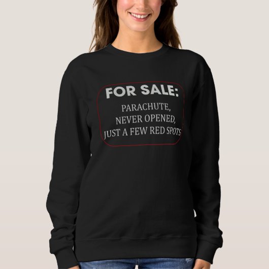 Sweatshirt Humour Noir Avec Parachute (Devant)