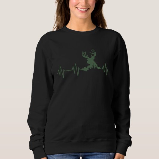 Sweatshirt Hunting Life Deer Heartbea Hunters (Devant)