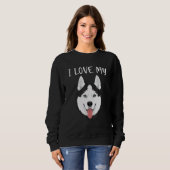 Sweatshirt Huskies Chien J'aime My Husky 6 (Devant entier)
