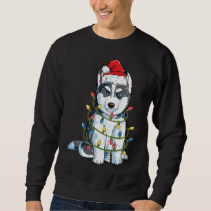 Sweatshirt Husky Avec Santa Hat Huskey Drôle Chien Christma