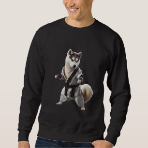 Sweatshirt Husky Dog Jouer Karate, Champion de Karate Husky D