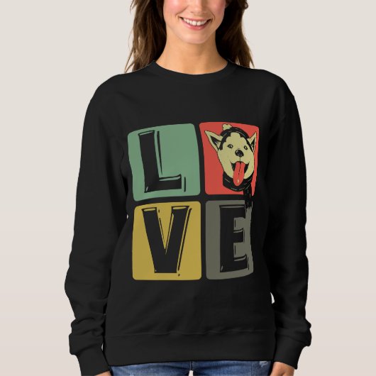 Sweatshirt Husky Dog Love (Devant)