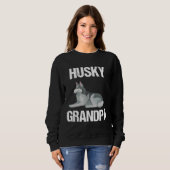 Sweatshirt Husky Grandpa Vector Siberian Husky (Devant entier)
