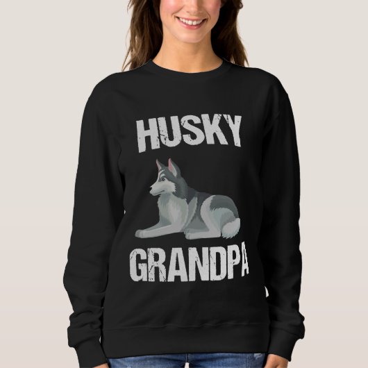 Sweatshirt Husky Grandpa Vector Siberian Husky (Devant)