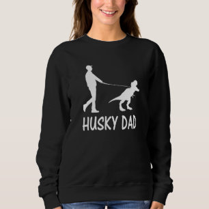 Sweatshirt Husky Papa Dinosaur Sibérien Husky Chien Propriéta