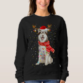 Sweatshirt Husky Reindeer Ligh de Noël (Devant)
