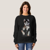 Sweatshirt Husky Sibérien Dans La Pocket Puppy (Devant entier)